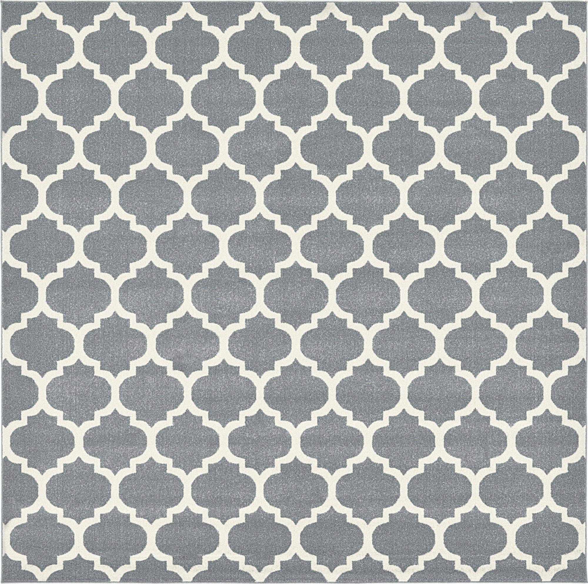 Lattice Gardens Collection Area Rug -  Bloomfield (Dark Gray)