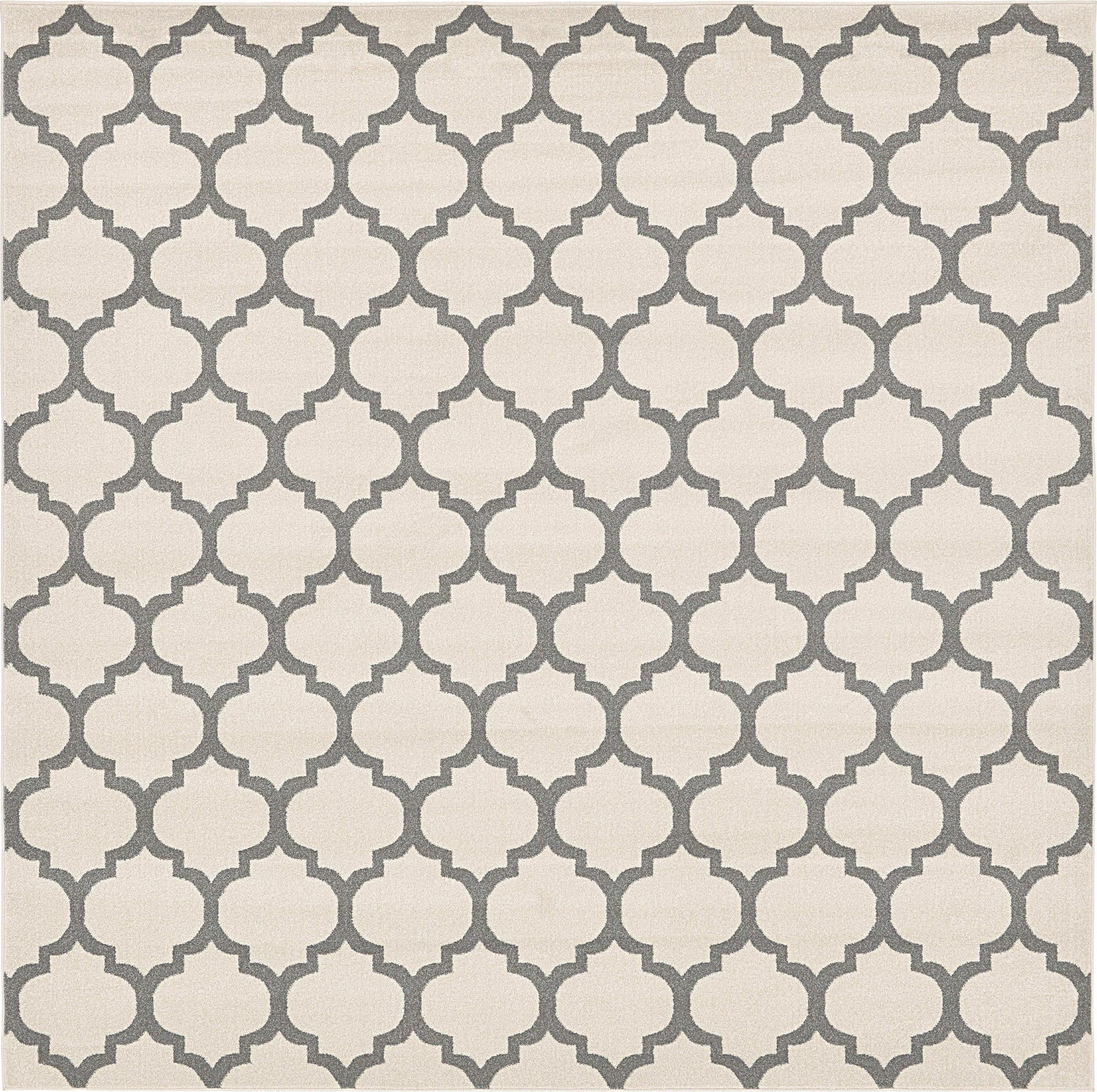 Lattice Gardens Collection Area Rug -  Bloomfield (Beige and Gray)