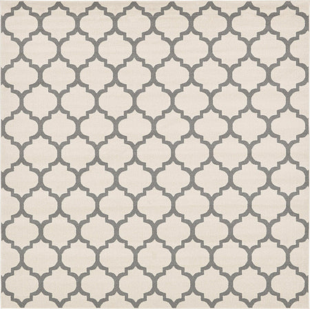 Lattice Gardens Collection Area Rug -  Bloomfield (Beige and Gray)