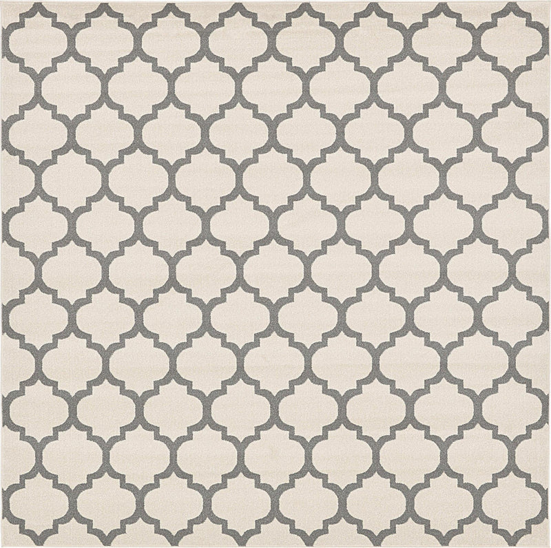 Lattice Gardens Collection Area Rug -  Bloomfield (Beige and Gray) Square Beige and Gray  lifestyle 23