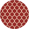 Lattice Gardens Collection Area Rug -  Bloomfield (Red) Round Red  lifestyle 3