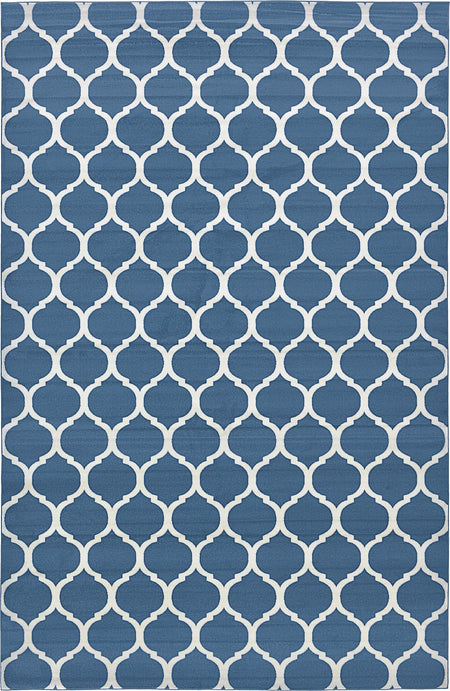 Lattice Gardens Collection Area Rug -  Bloomfield (Navy Blue)