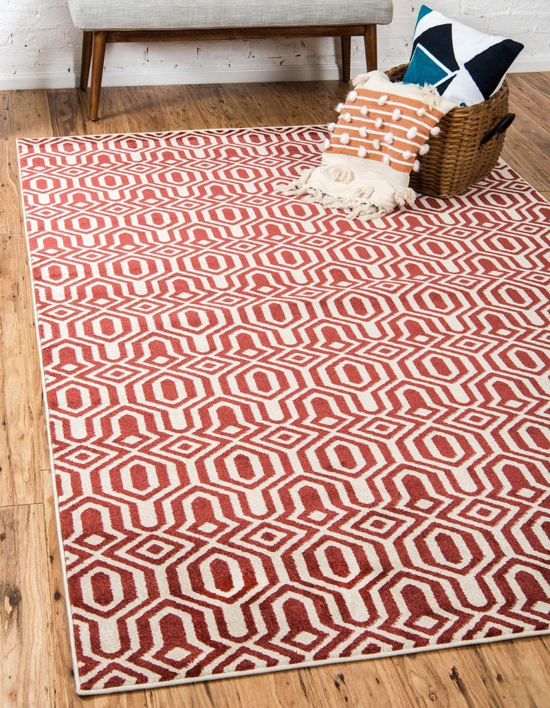 Lattice Gardens Collection Area Rug -  Thicketon Rectangle Red  lifestyle 2