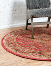 Persian Elegance Collection Area Rug -  Khorasan Round Red  lifestyle 12