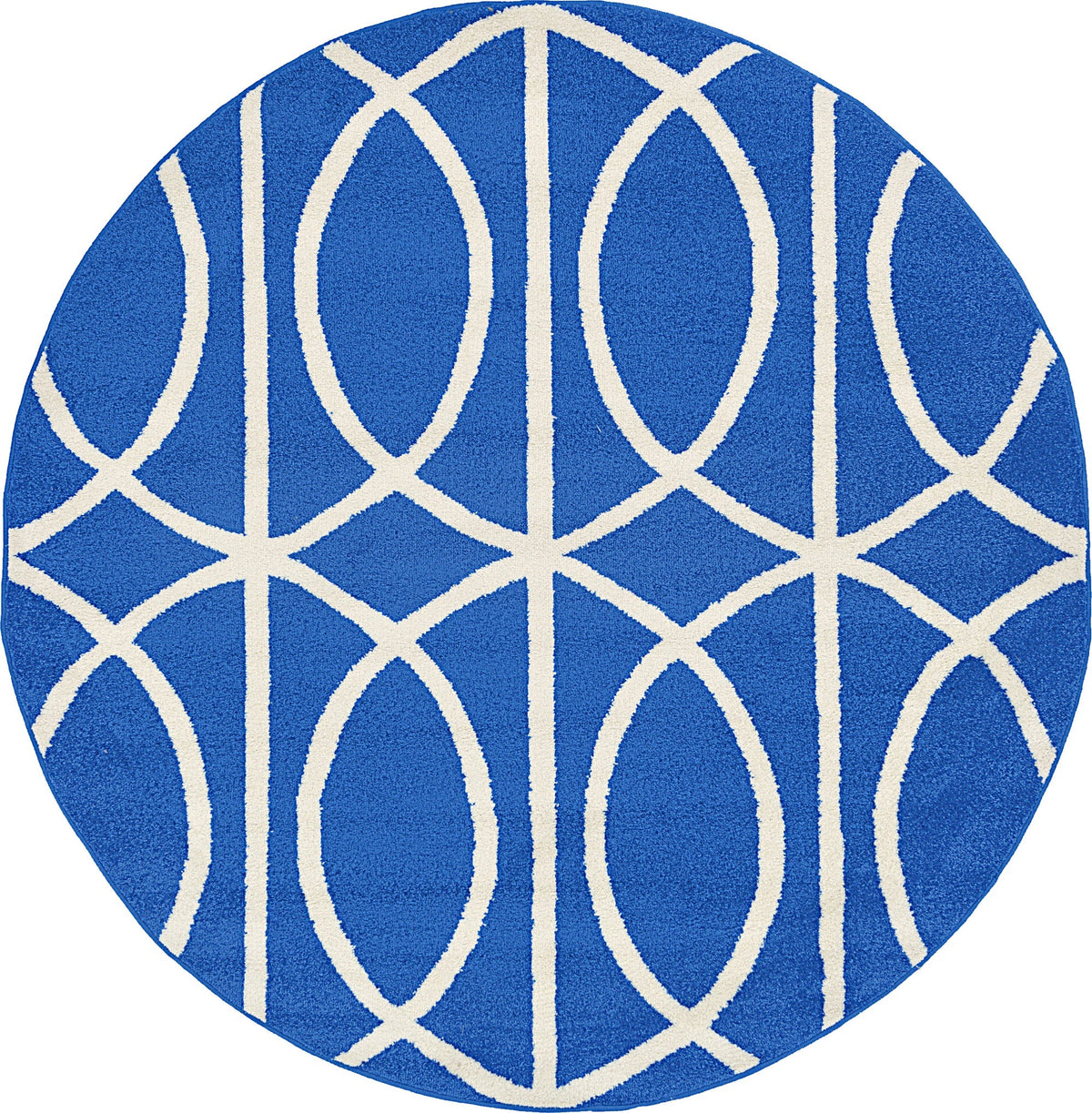 Lattice Gardens Collection Area Rug -  Berriedale Round Blue Main