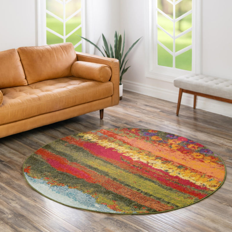 Marrakesh Elegance Collection Area Rug -  Taliouine Round Multi  lifestyle 85