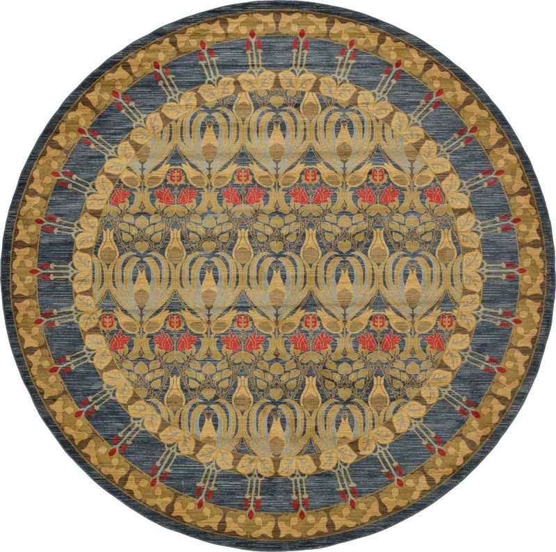 Chelsea Elegance Collection Area Rug -  Brompton (Navy Blue) Round Navy Blue  lifestyle 8