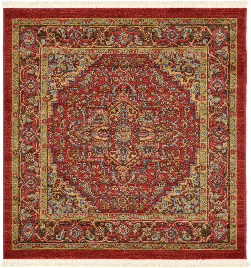 Persian Elegance Collection Area Rug -  Khorasan Square Red  lifestyle 7