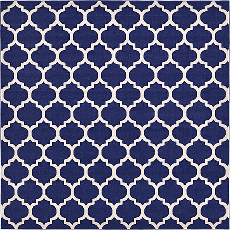 Lattice Gardens Collection Area Rug -  Bloomfield (Navy Blue)