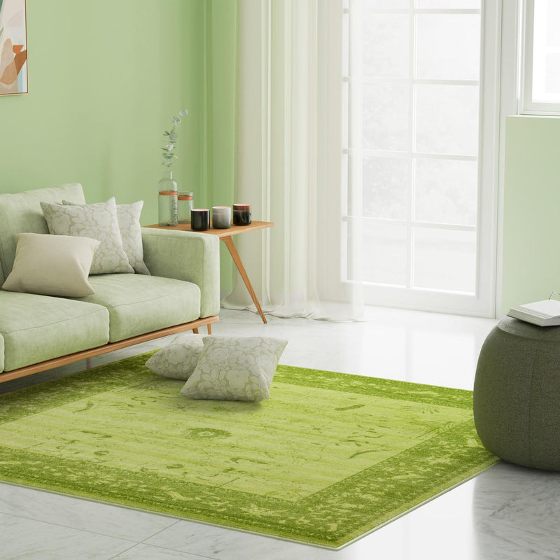 Horizon Collection Area Rug -  Apex (Light Green) Square Light Green  lifestyle 57