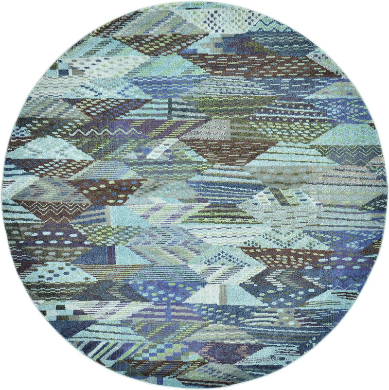 Sedona Vista Collection Area Rug -  Yucca Round Blue  lifestyle 19