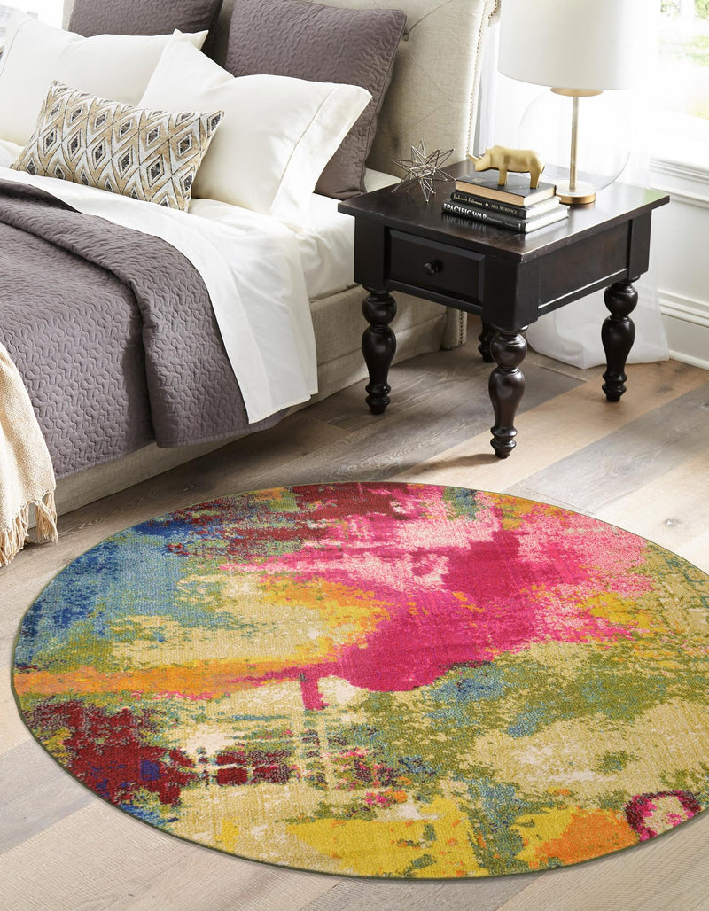 Marrakesh Elegance Collection Area Rug -  Draa Round Multi  lifestyle 40