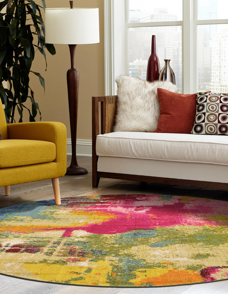 Marrakesh Elegance Collection Area Rug -  Draa Round Multi  lifestyle 61