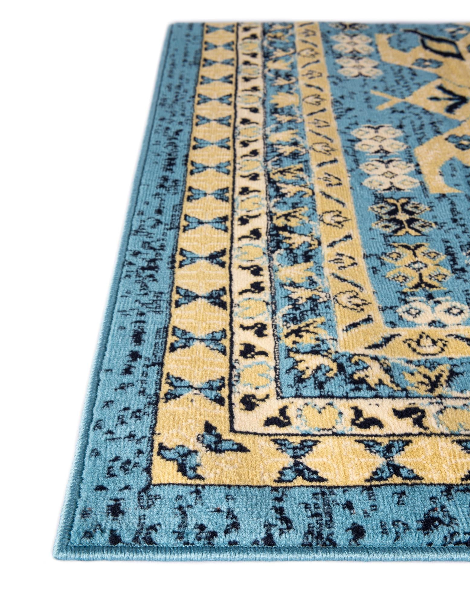 Tabriz Tapestries Collection Area Rug - Azerbaijan (Light Blue)