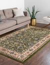 Isfahan Elegance Collection Area Rug - Naghsh-e Jahan (Green) Rectangle Green  lifestyle 3