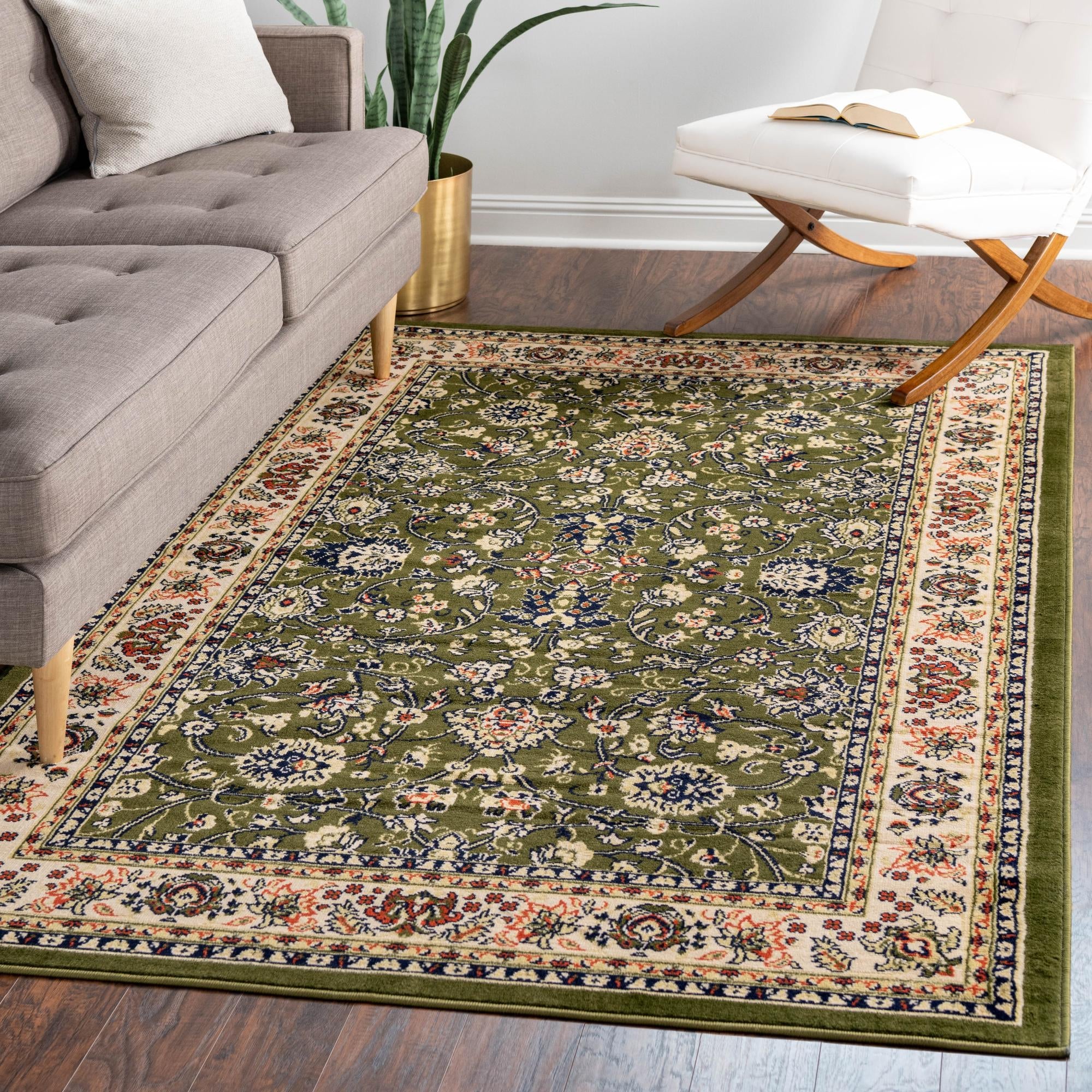 Isfahan Elegance Collection Area Rug - Naghsh-e Jahan (Green)