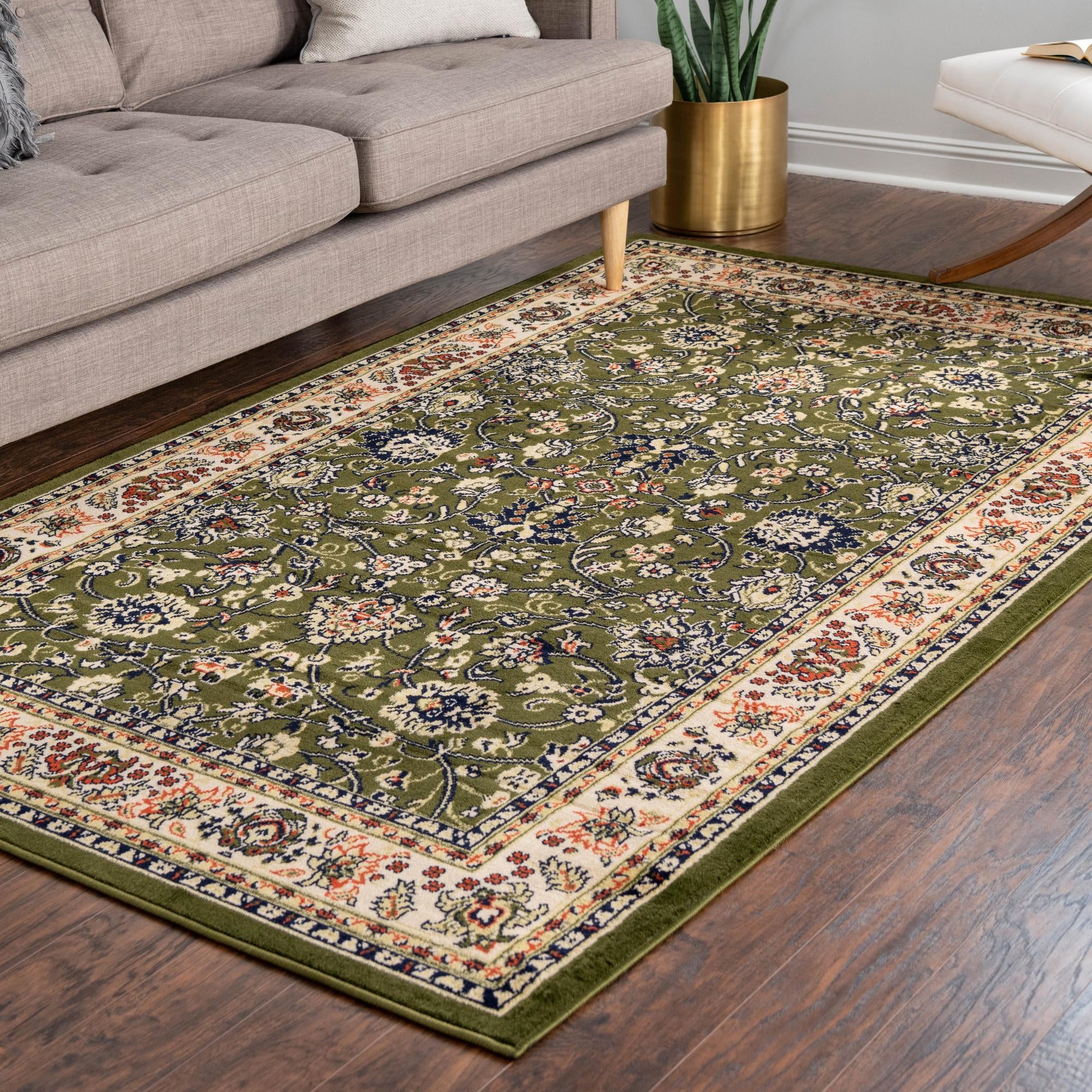 Isfahan Elegance Collection Area Rug - Naghsh-e Jahan (Green)