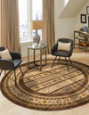 Zagros Oasis Collection Area Rug -  Khorramabad Round Brown  lifestyle 121