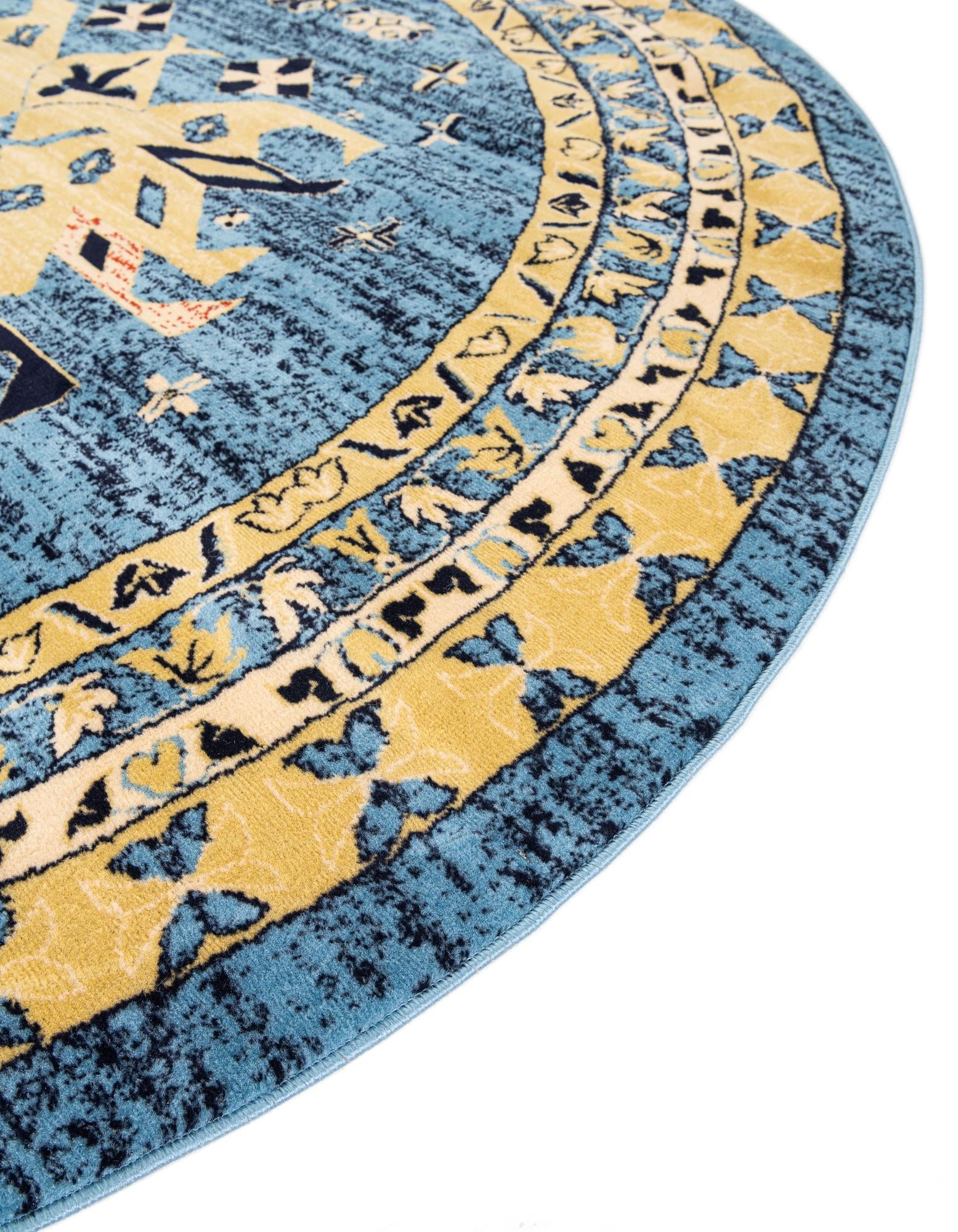 Tabriz Tapestries Collection Area Rug - Azerbaijan (Light Blue)