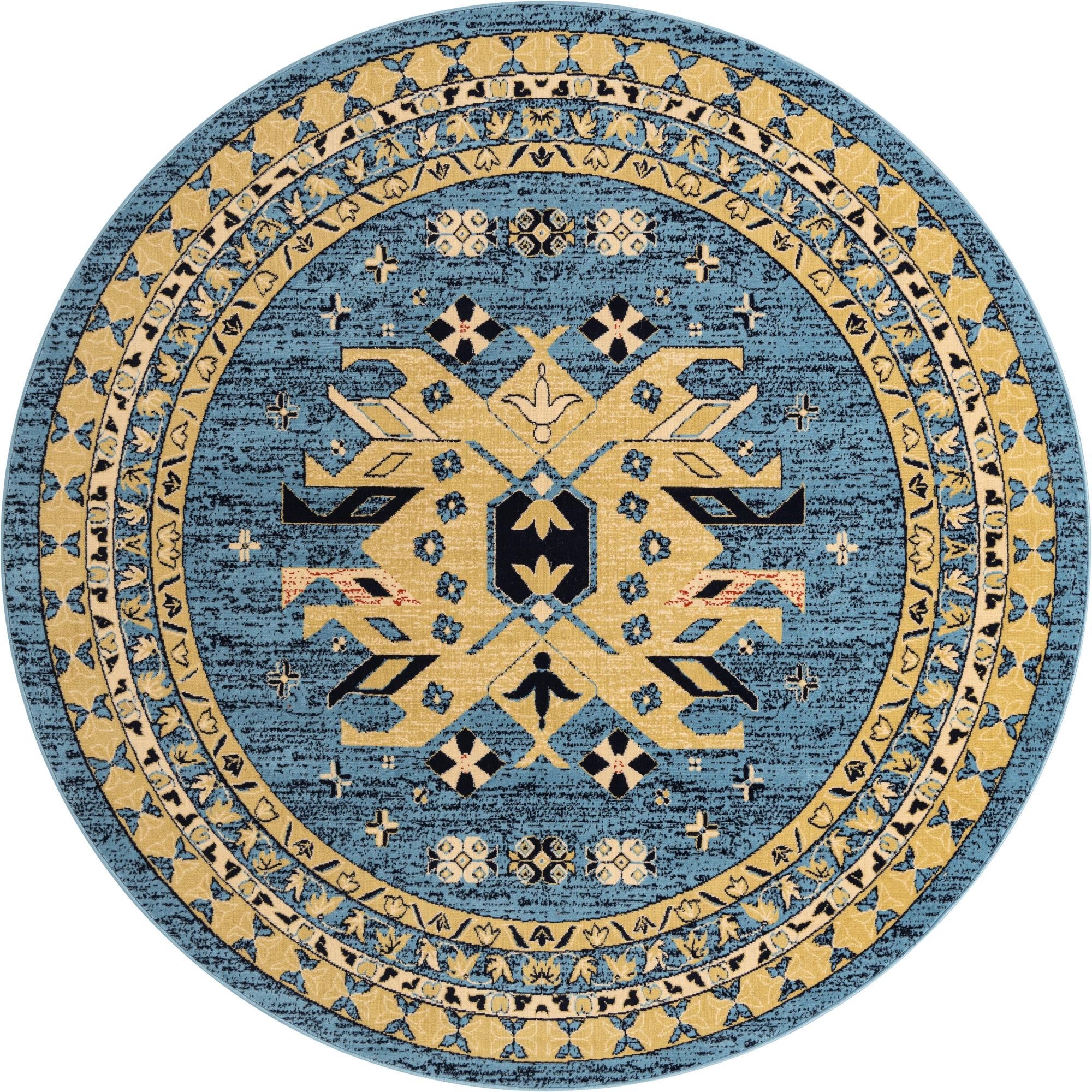 Tabriz Tapestries Collection Area Rug - Azerbaijan (Light Blue)