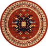 Tabriz Tapestries Collection Area Rug - Azerbaijan (Terracotta) Round Terracotta  lifestyle 16