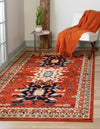 Tabriz Tapestries Collection Area Rug - Azerbaijan (Terracotta) Rectangle Terracotta  lifestyle 2