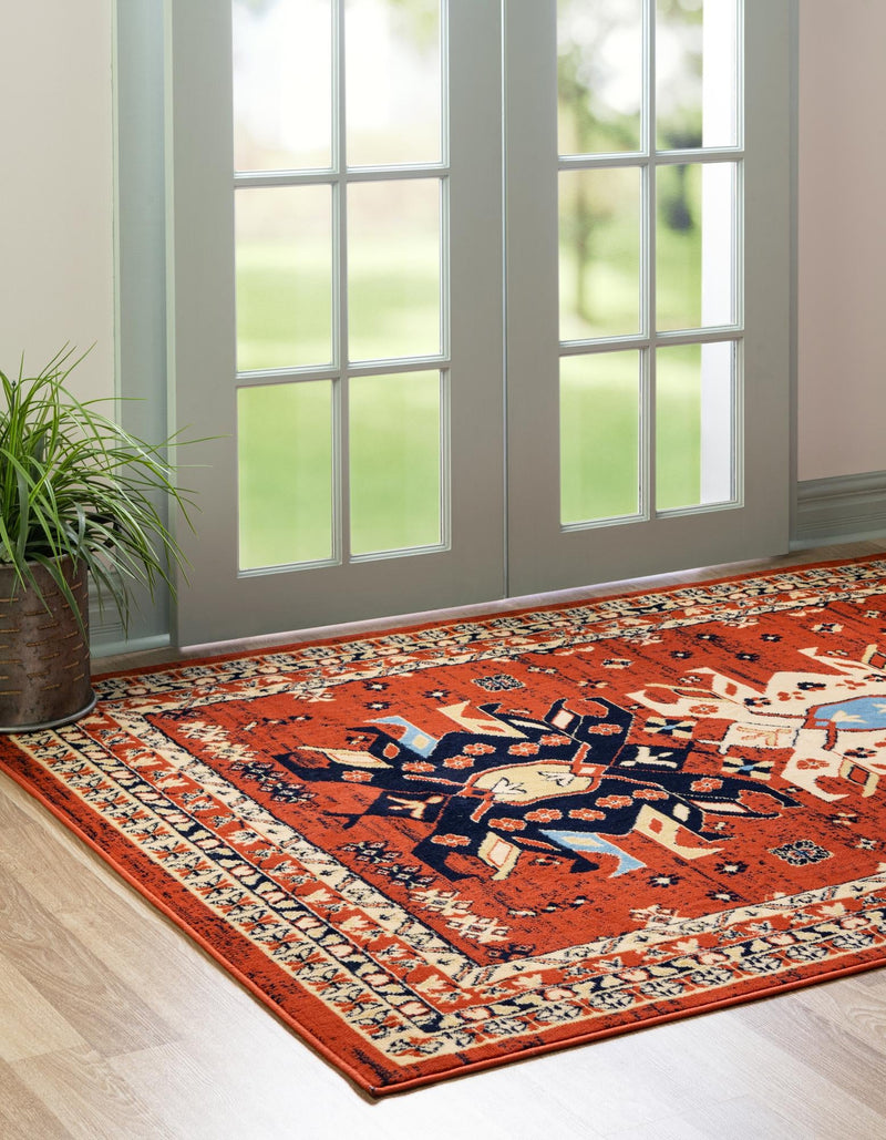 Tabriz Tapestries Collection Area Rug - Azerbaijan (Terracotta) Rectangle Terracotta  lifestyle 4