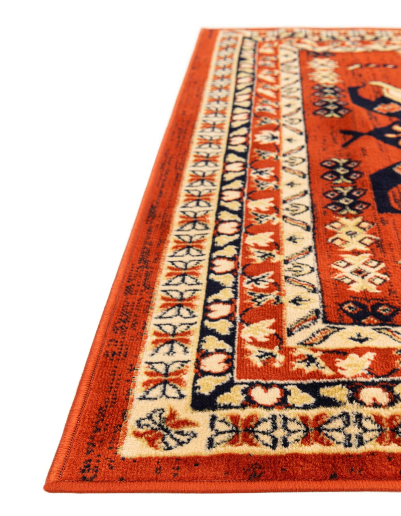 Tabriz Tapestries Collection Area Rug - Azerbaijan (Terracotta) Rectangle Terracotta  lifestyle 7