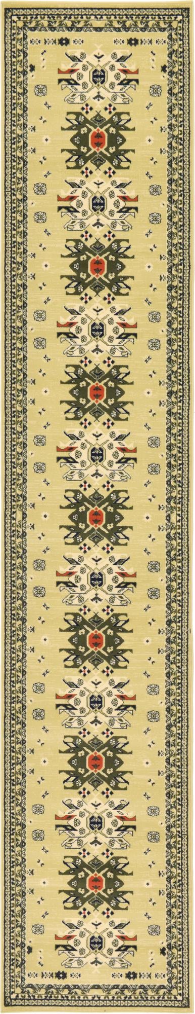 Tabriz Tapestries Collection Area Rug - Azerbaijan (Cream) Runner Cream  lifestyle 15