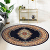 Tabriz Tapestry Collection Area Rug - Azerbaijan (Navy Blue) Round Navy Blue  lifestyle 63