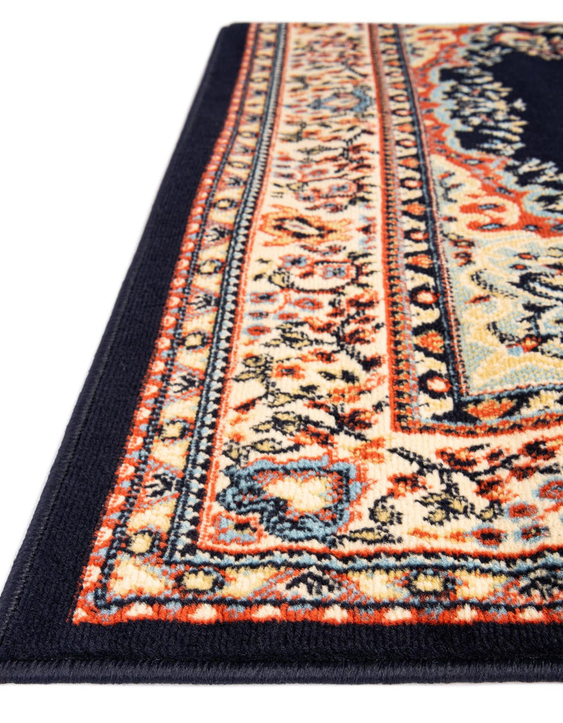 Tabriz Tapestry Collection Area Rug - Azerbaijan (Navy Blue) Rectangle Navy Blue  lifestyle 9