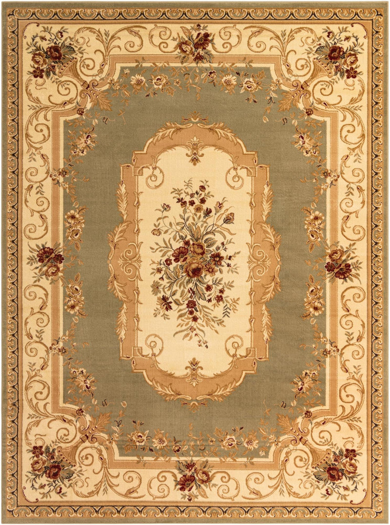 Versailles Elegance Collection Area Rug -  Louveciennes (Green) Rectangle Green Main