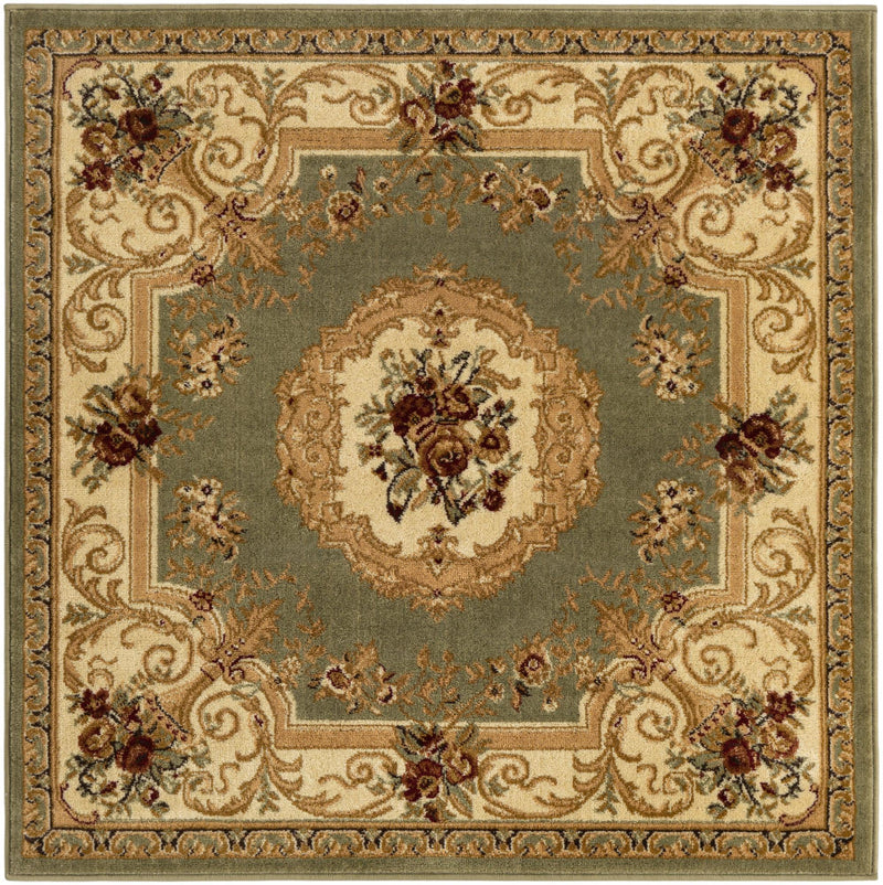 Versailles Elegance Collection Area Rug -  Louveciennes (Green) Square Green  lifestyle 15