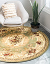 Versailles Elegance Collection Area Rug -  Louveciennes (Green) Round Green  lifestyle 21