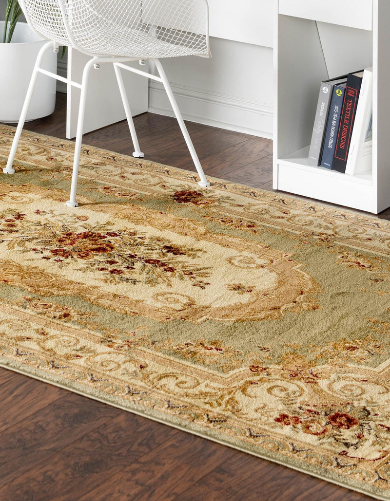 Versailles Elegance Collection Area Rug -  Louveciennes (Green) Rectangle Green  lifestyle 3