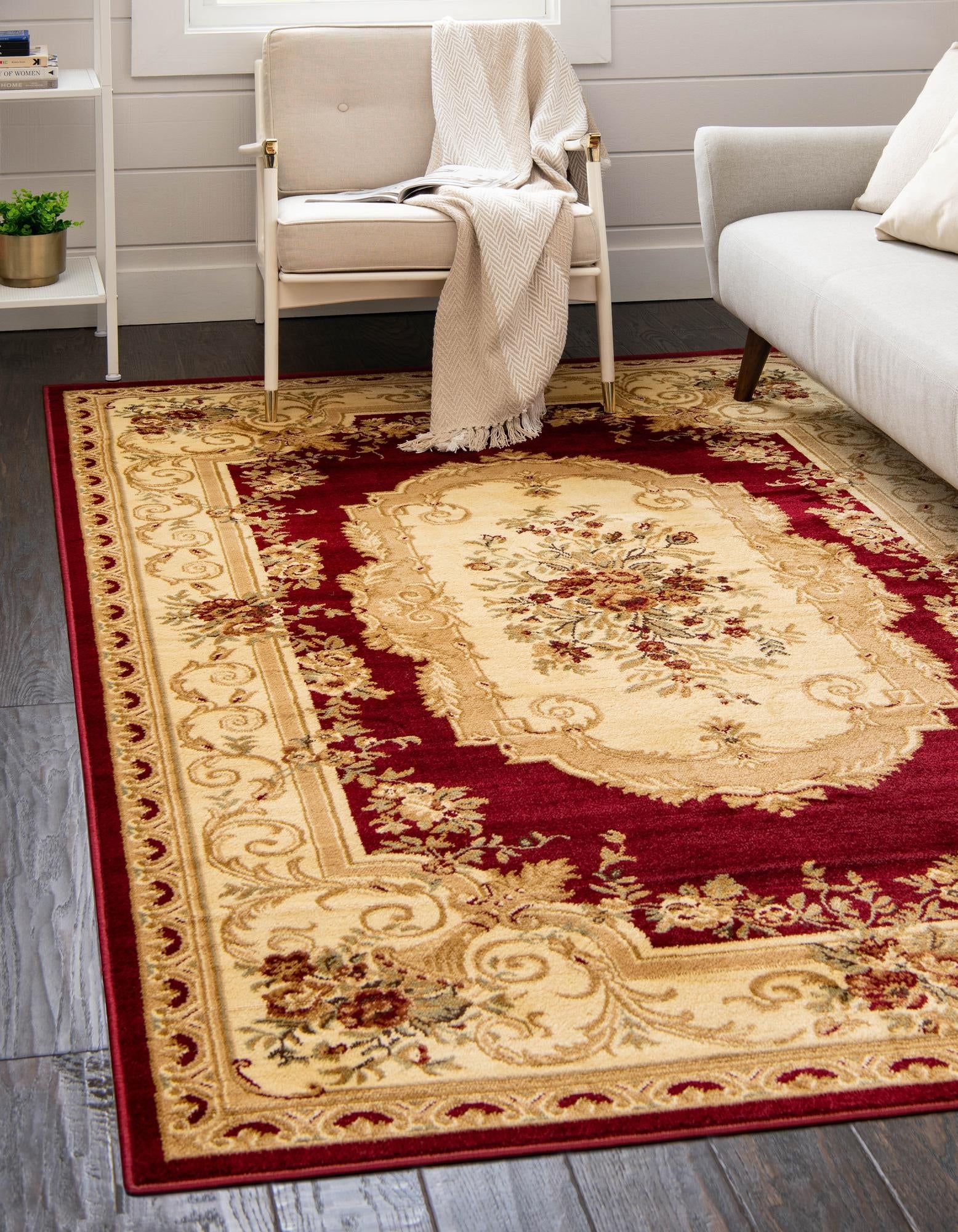 Versailles Elegance Collection Area Rug -  Louveciennes (Red)