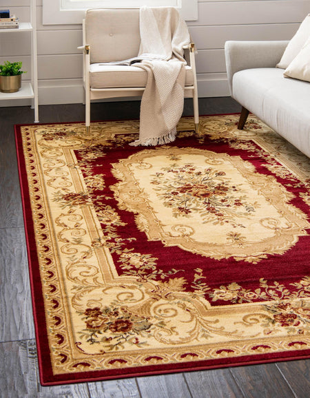 Versailles Elegance Collection Area Rug -  Louveciennes (Red)