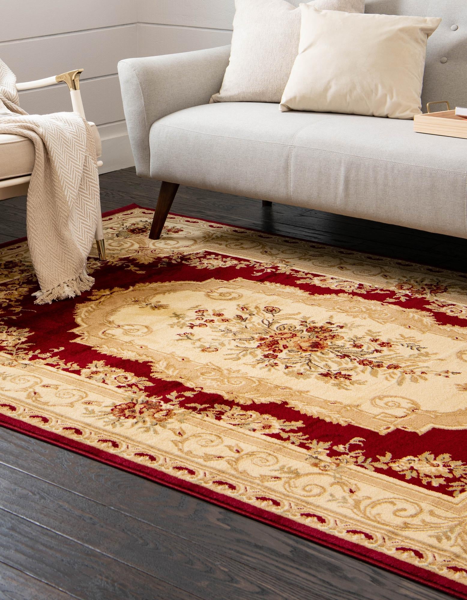 Versailles Elegance Collection Area Rug -  Louveciennes (Red)