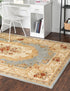 Versailles Elegance Collection Area Rug -  Louveciennes (Light Blue)