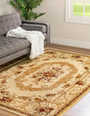 Versailles Elegance Collection Area Rug -  Louveciennes (Cream) Rectangle Cream  lifestyle 3