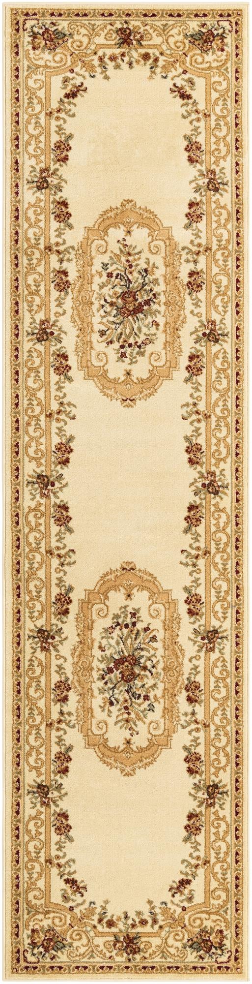 Versailles Elegance Collection Area Rug -  Louveciennes (Cream) Runner Cream  lifestyle 17