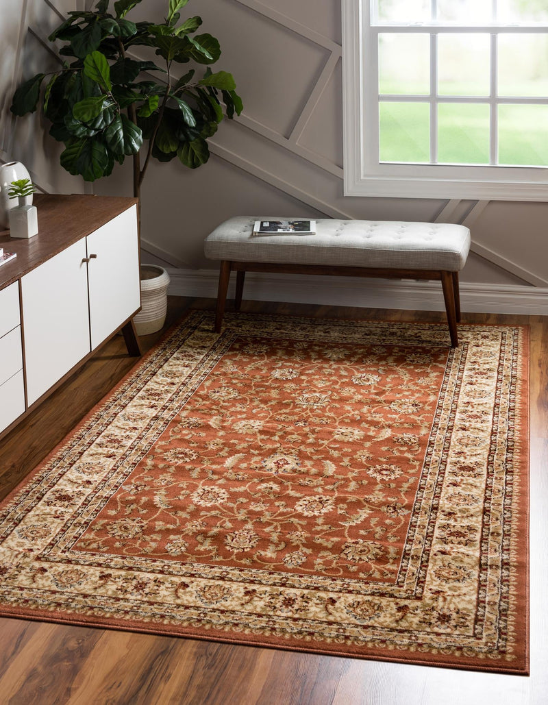 Jaipur Elegance Collection Area Rug -  Nahargarh (Brick Red Light Rose) Rectangle Brick Red Light Rose  lifestyle 2