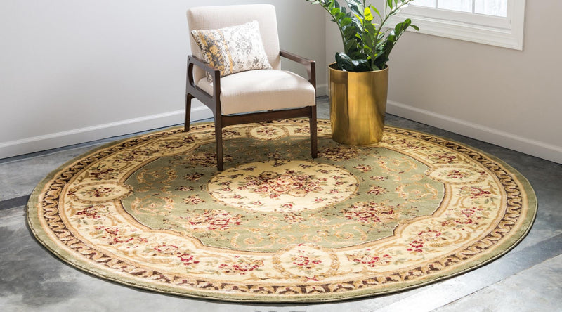 Versailles Elegance Collection Area Rug -  Bellevue Round Green  lifestyle 84