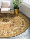 Versailles Elegance Collection Area Rug -  Bellevue Round Tan  lifestyle 50