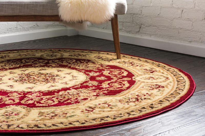 Versailles Elegance Collection Area Rug -  Bellevue Round Red  lifestyle 63