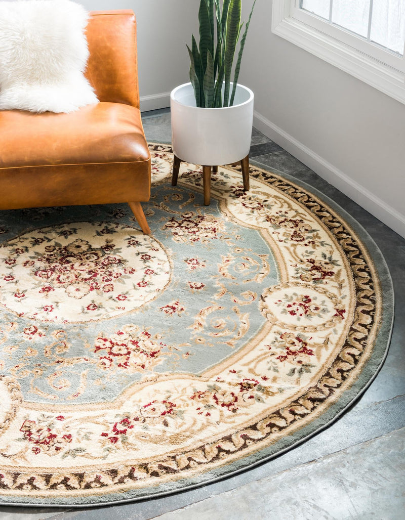 Versailles Elegance Collection Area Rug -  Bellevue Round Light Blue  lifestyle 74