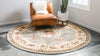 Versailles Elegance Collection Area Rug -  Bellevue Round Light Blue  lifestyle 89