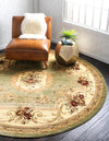 Versailles Elegance Collection Area Rug -  Louveciennes (Green) Round Green  lifestyle 22