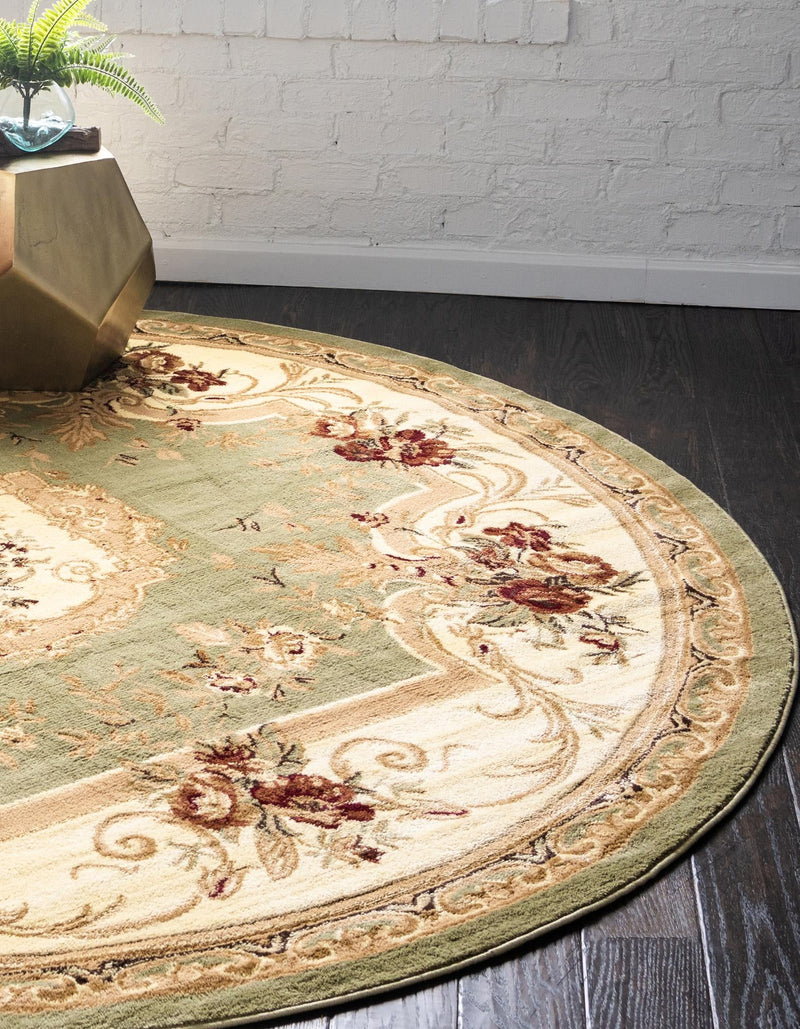 Versailles Elegance Collection Area Rug -  Louveciennes (Green) Round Green  lifestyle 40