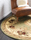 Versailles Elegance Collection Area Rug -  Louveciennes (Green) Round Green  lifestyle 90